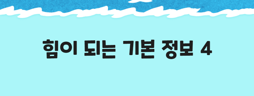 힘이 되는 기본 정보 4